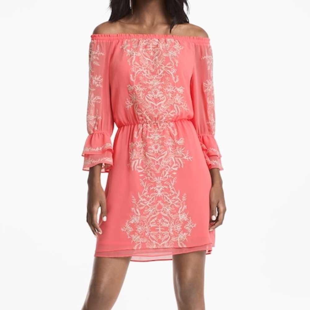 WHBM coral boho dress